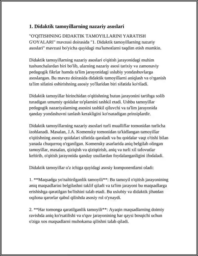 O'QITISHNING DIDAKTIK TAMOYILLARINI YARATISH G'OYALARI 3