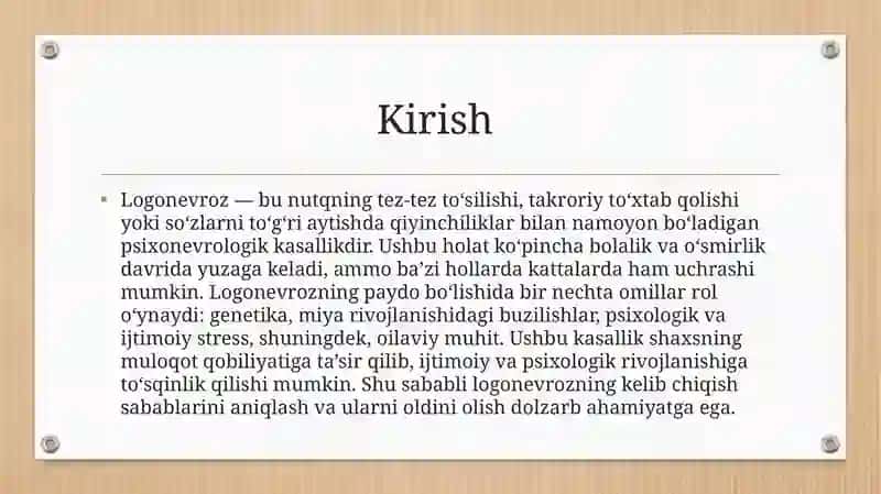 Logonevroz kasalligining kelib chiqishi sabablari 3