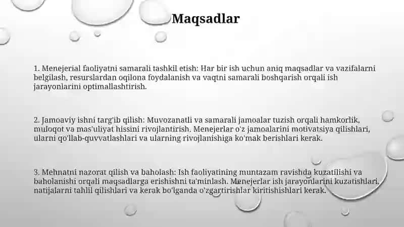 Menejer Faoliyatini Tashkil Etish 3