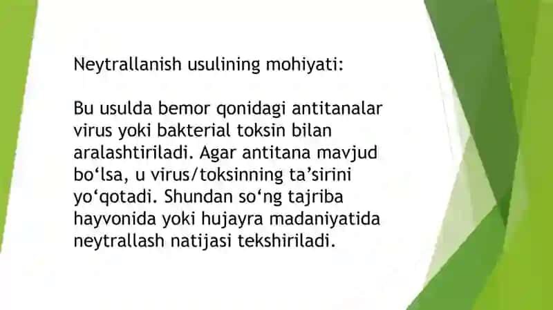 Neytrallanish usulining klinik laboratoriyalarda qo‘llanilishi 3