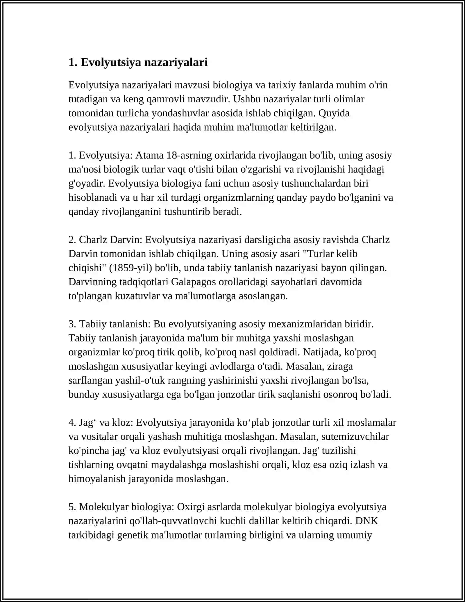 ORGANIK OLAM EVALUTSIYASI 3