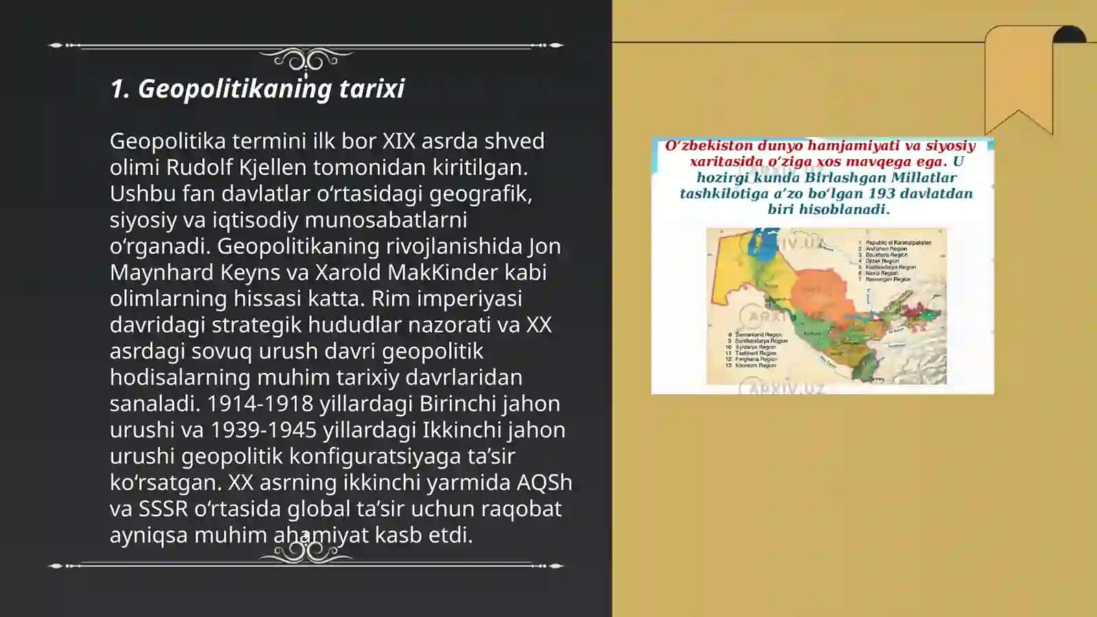 Jahon siyosiy haritasining shaklanish bosqichlari 3