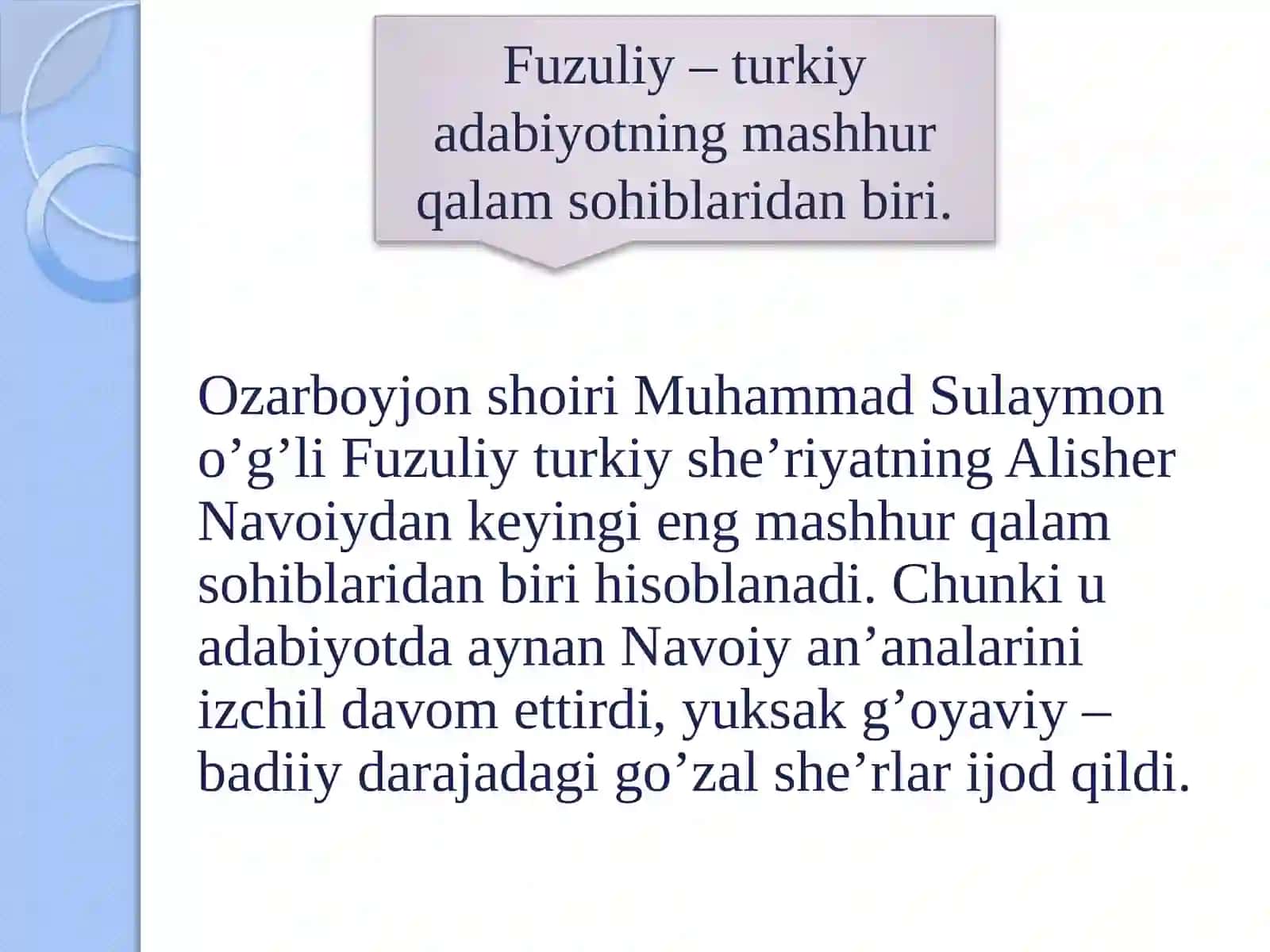 Fuzuliy hayoti va ijodi 3