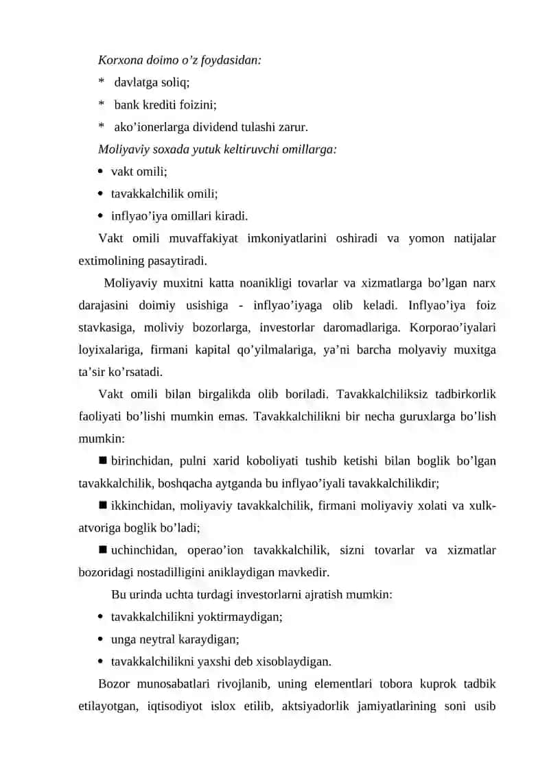 Korxonaning moliyaviy ahvolini baholash 3