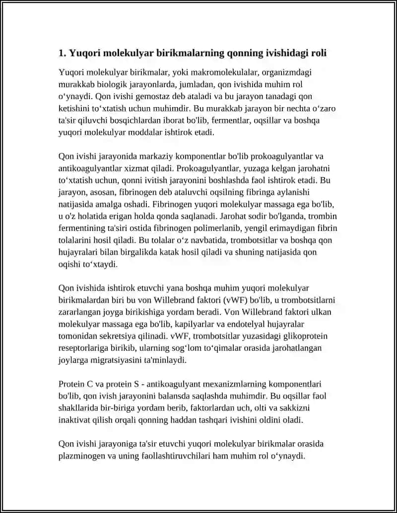 YUQORI MOLEKULYAR BRIKMALAR ERITMALARNING XOSSALARI QONNING IVISHI 3