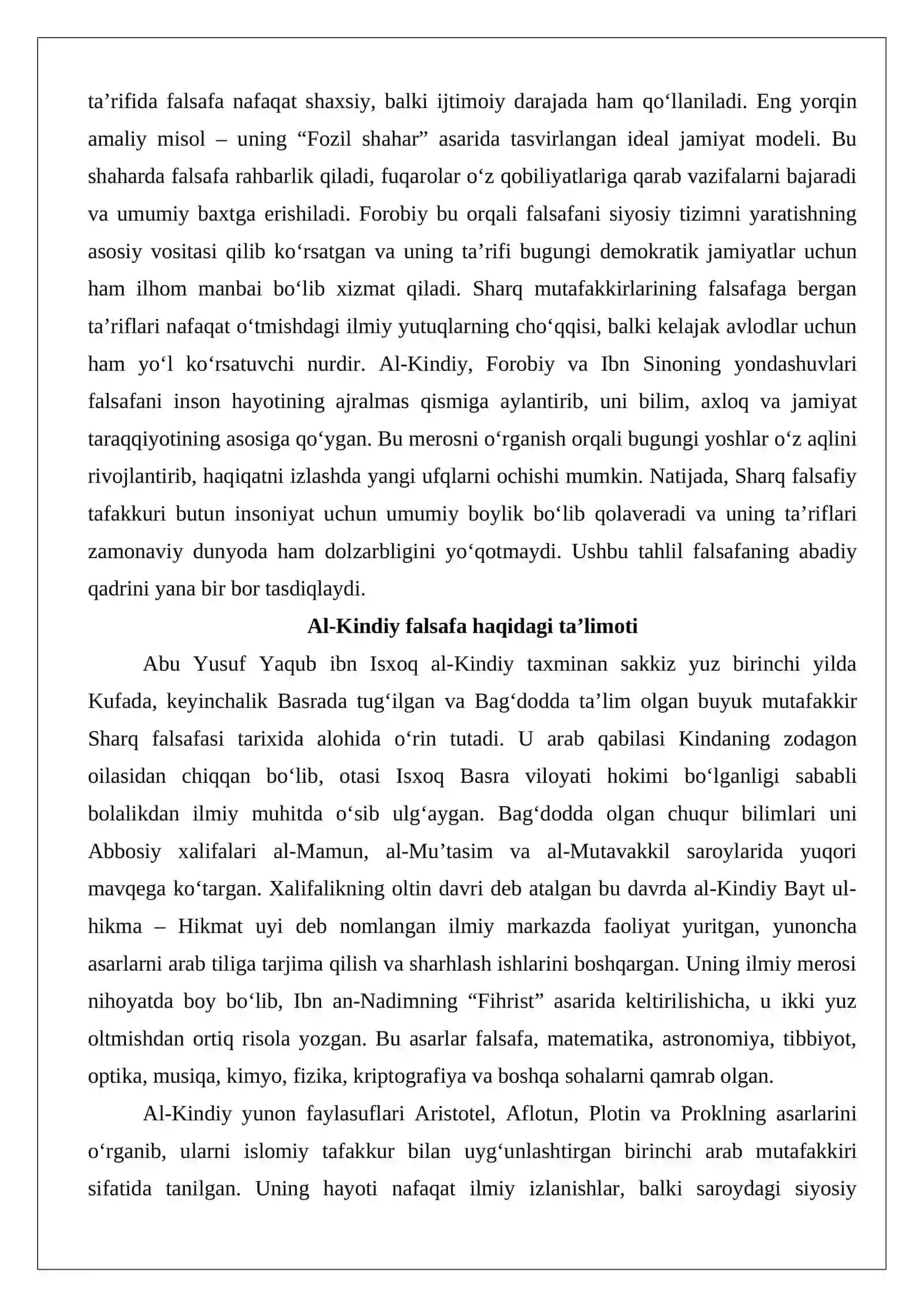Sharq mutafakkirlarining falsafaga bergan ta’riflari 3