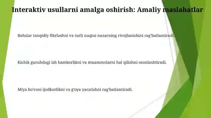 Didaktik jarayon loyihasining interfaol metodlari 3