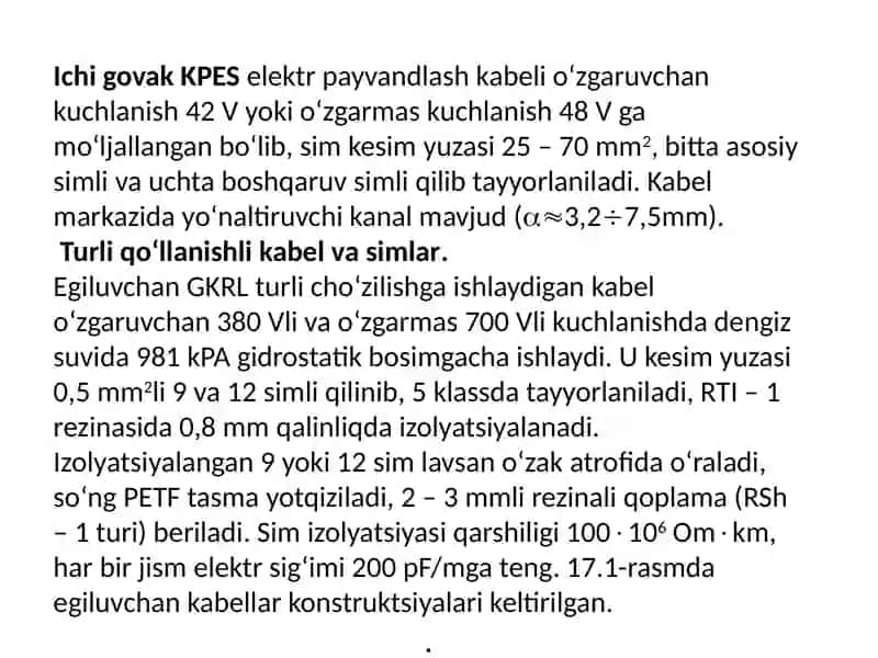 Elektr payvandlash kabellari 3