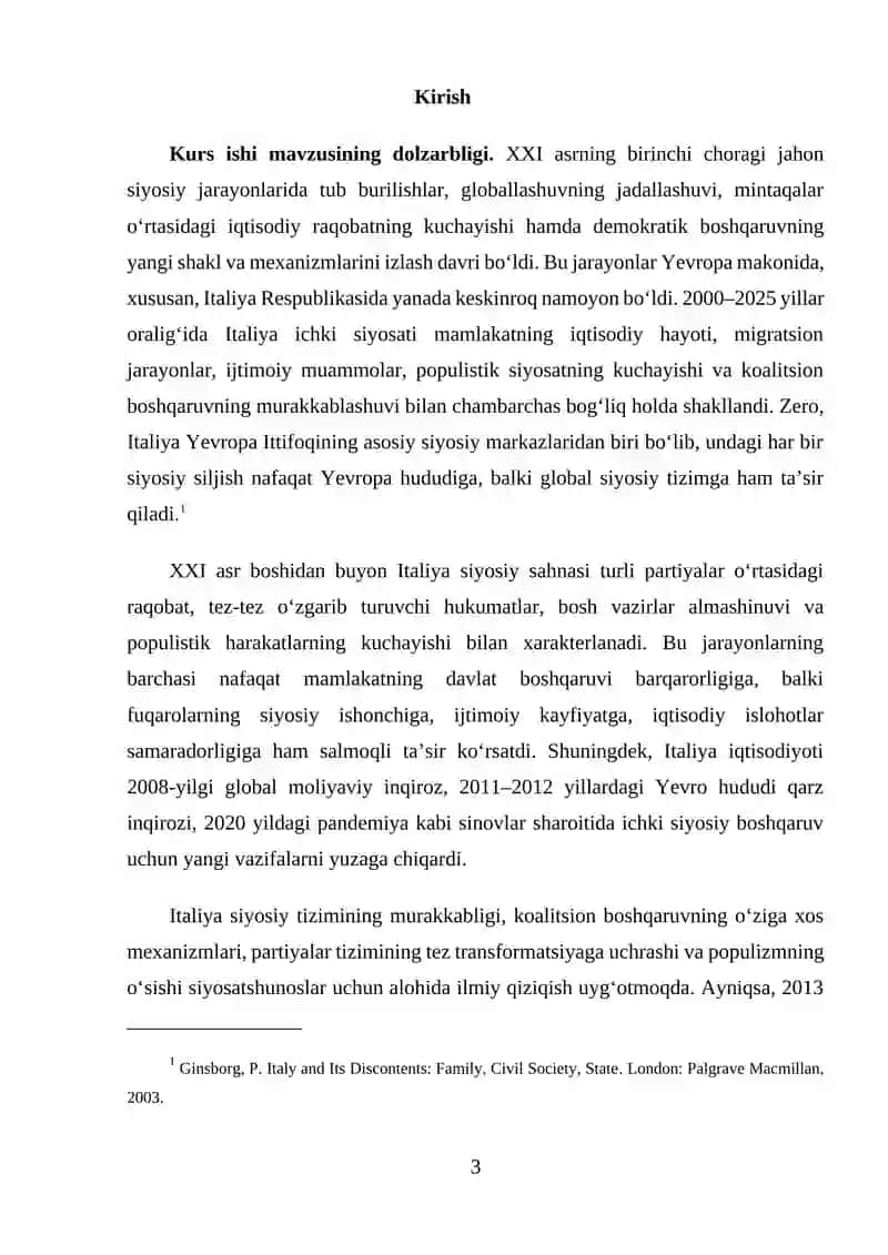 XXI asr birinchi choragida Italiyaning ichki siyosati 3