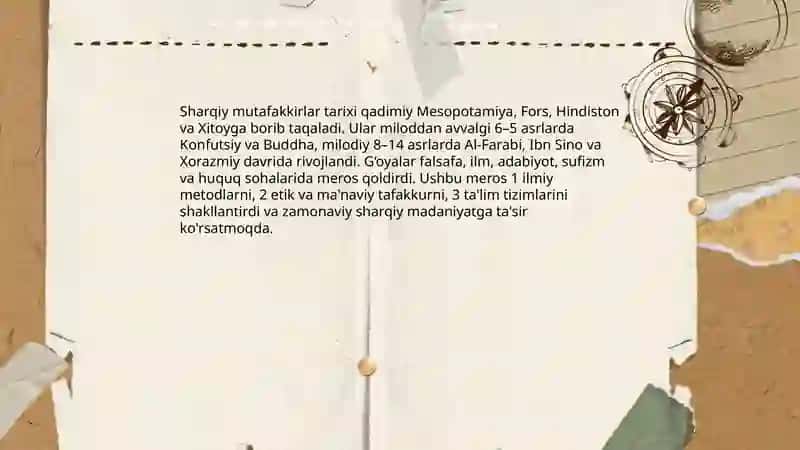 Sharqiy mutafakkirlar tarixi 3