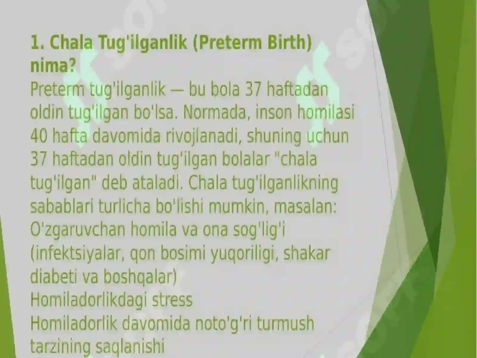 Tugʻma anomaliyalar.Chala tugʻilgandagi buzilishlar 3