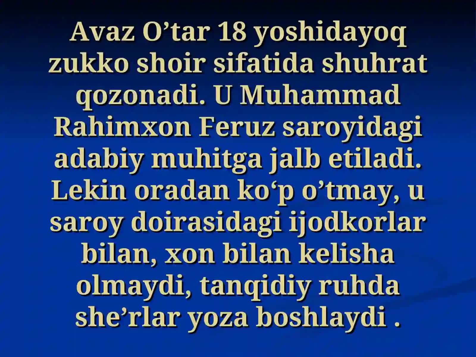 Avaz O’tar 3