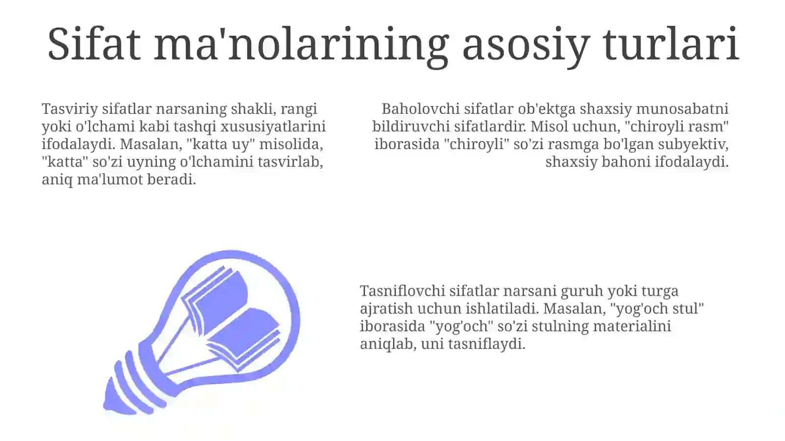 Sifat ma'nolarining asosiy turlari 3
