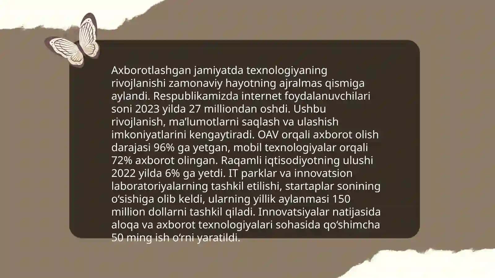 Axborotlashgan jamiyatning oʻziga xos jihatlari 3