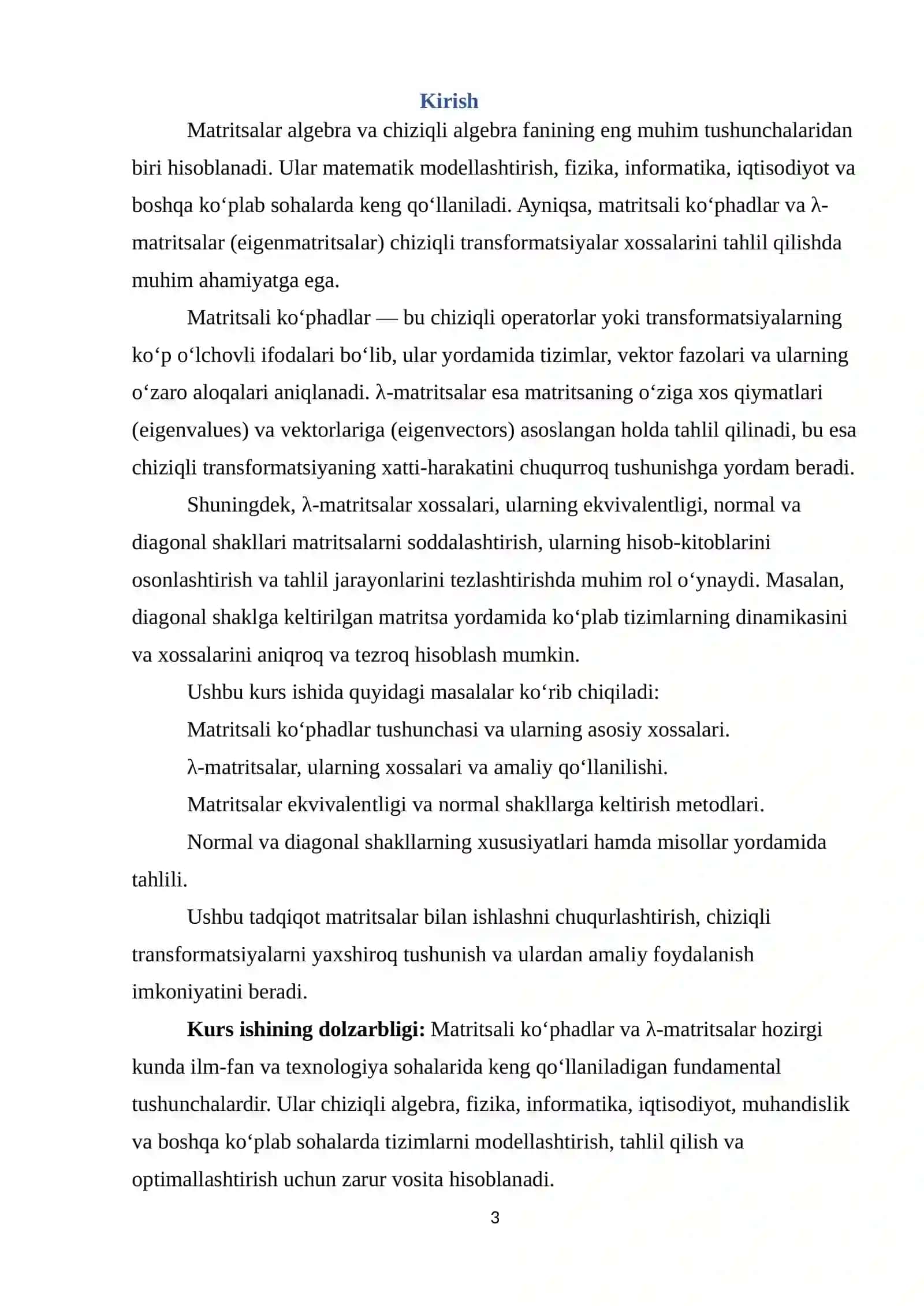 "Algebra va sonlar nazariyasi" 3