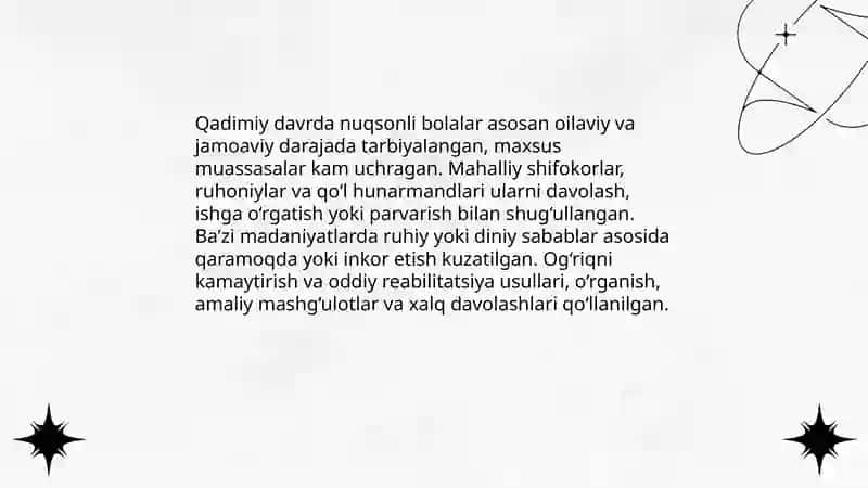 Nuqsonli bolalarni tarbiyalash tarixi 3