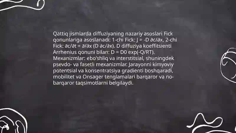 Qattiq jismlarda diffuziyaning nazariy asoslari 3