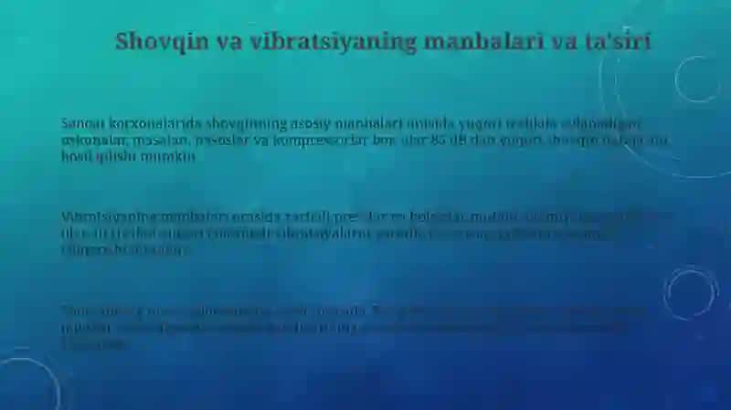 Sanoat korxonalaridashovqin va titrashdansaqlanish 3
