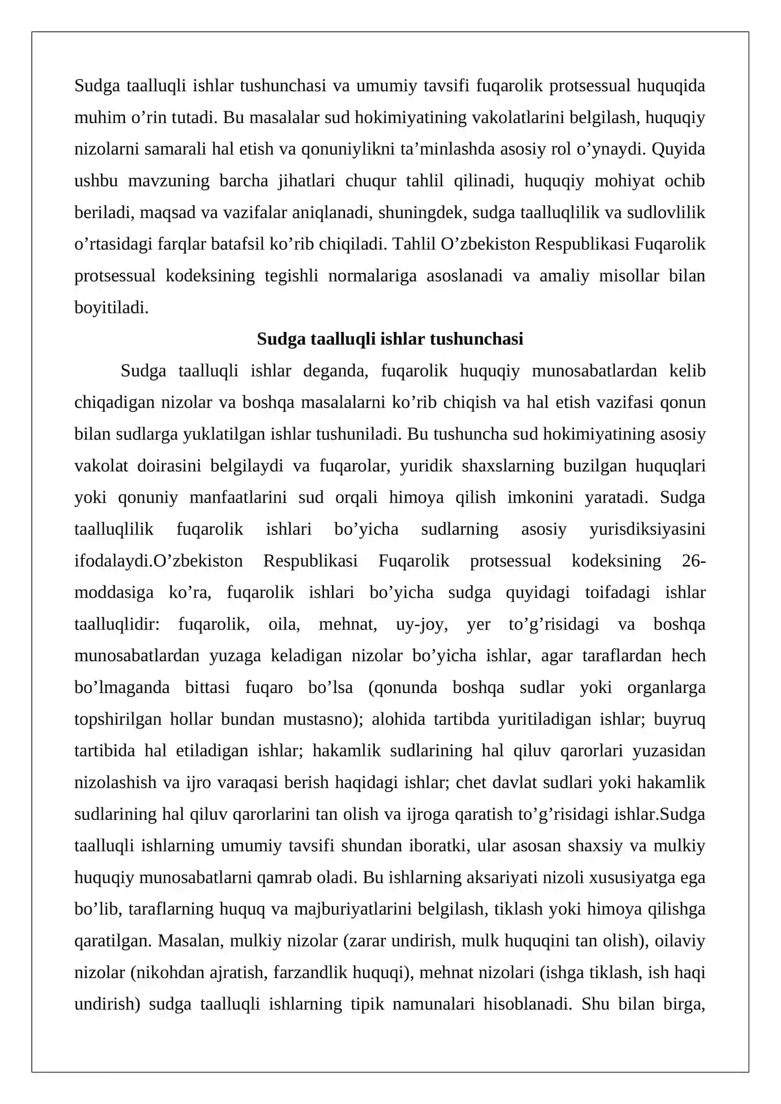 Sudga taalluqli ishlar 3
