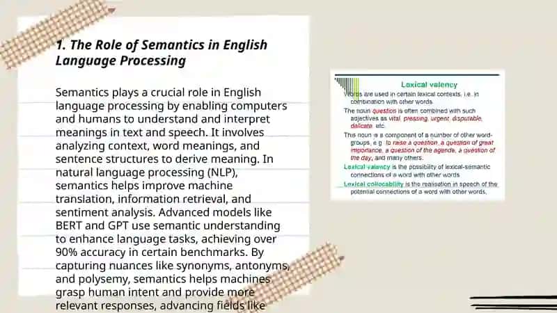 The concept of the english semantik process, metaphor, and metonymy. Lexical field and lexical units 3