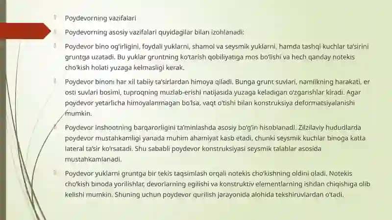 Poydevorlarning turlari va konstruksiyalari 3