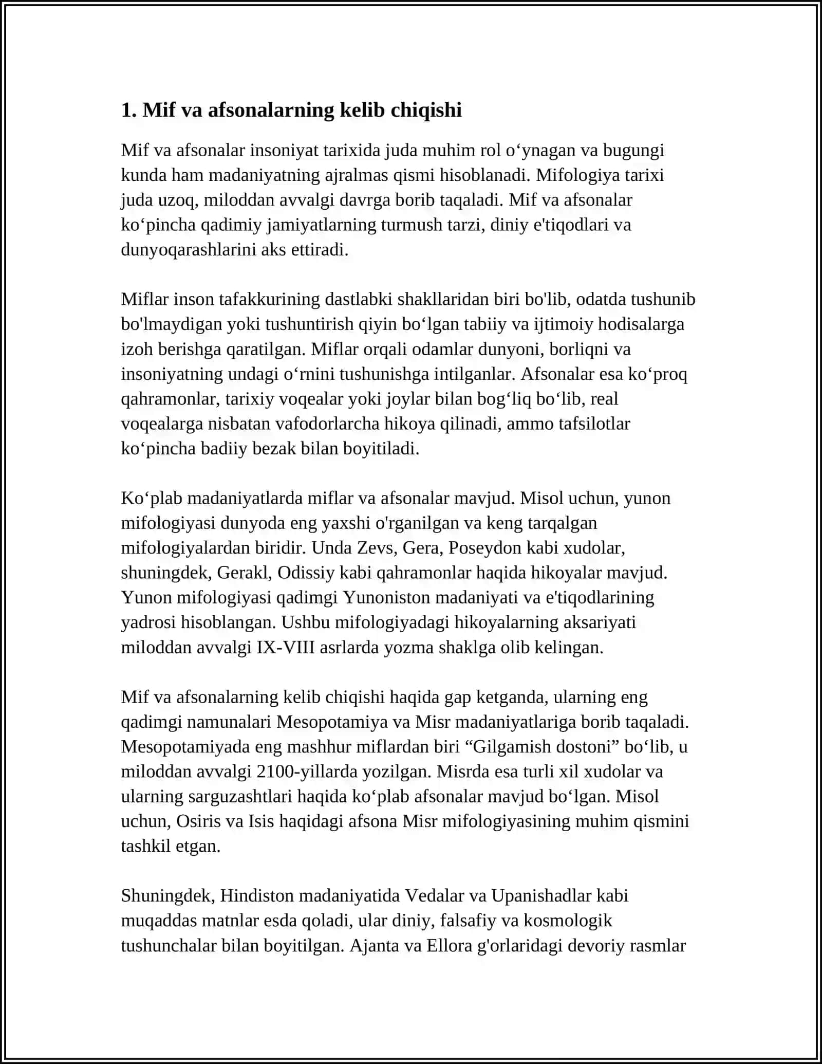 MIF AFSONA VA RIVOYATLARNING JANR XUSUSIYATLARI 3