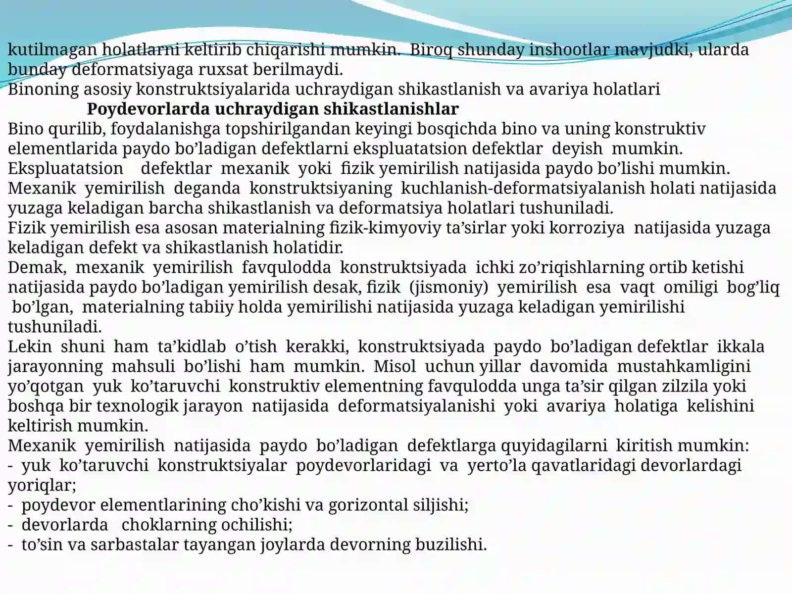 Ayrim konstruktsiyalarning deformatsiyasini baholash 3