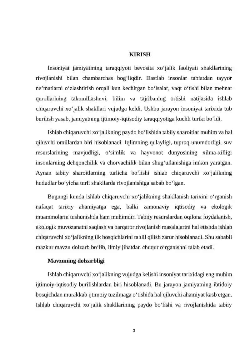 Ishlab chiqaruvchi xo'jalikning paydo bo'lishiga tabiy sharoitning ta'siri 3