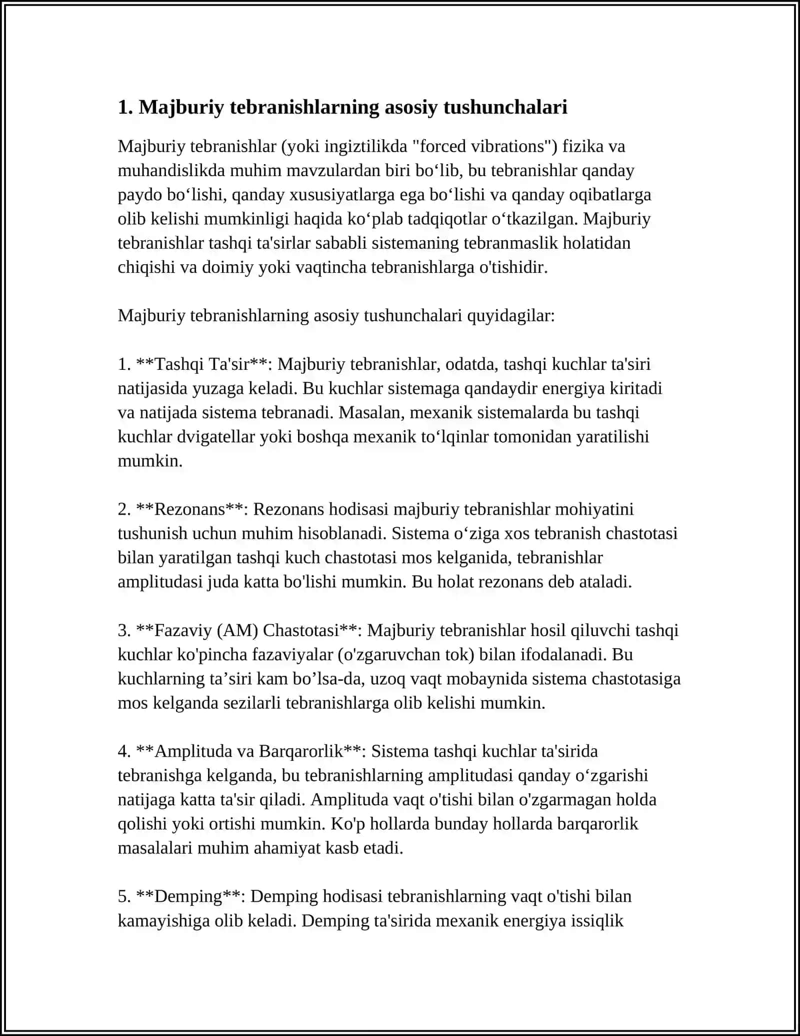 MAJBURIY TEBRANISHLARDA REZONANS HODISASI 3