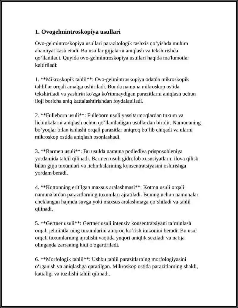 OVOGELMINTOSKOPIYA USULLARI 3
