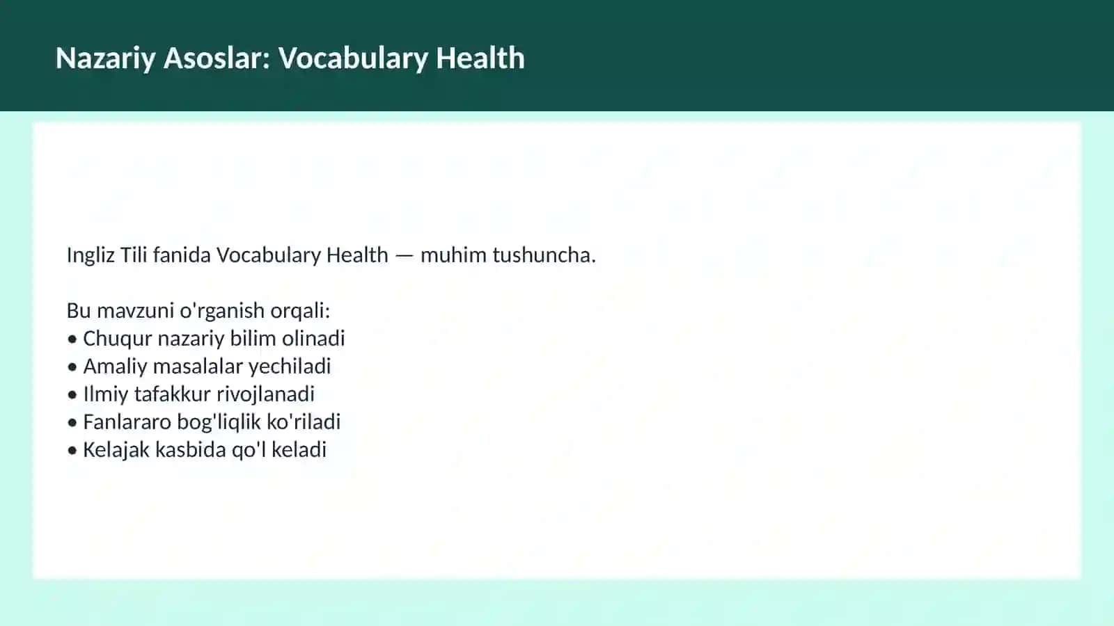 Vocabulary Education 3
