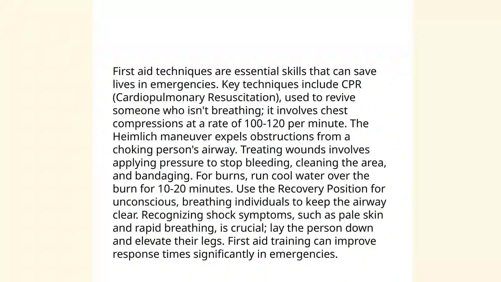 First Aid Techniques 3