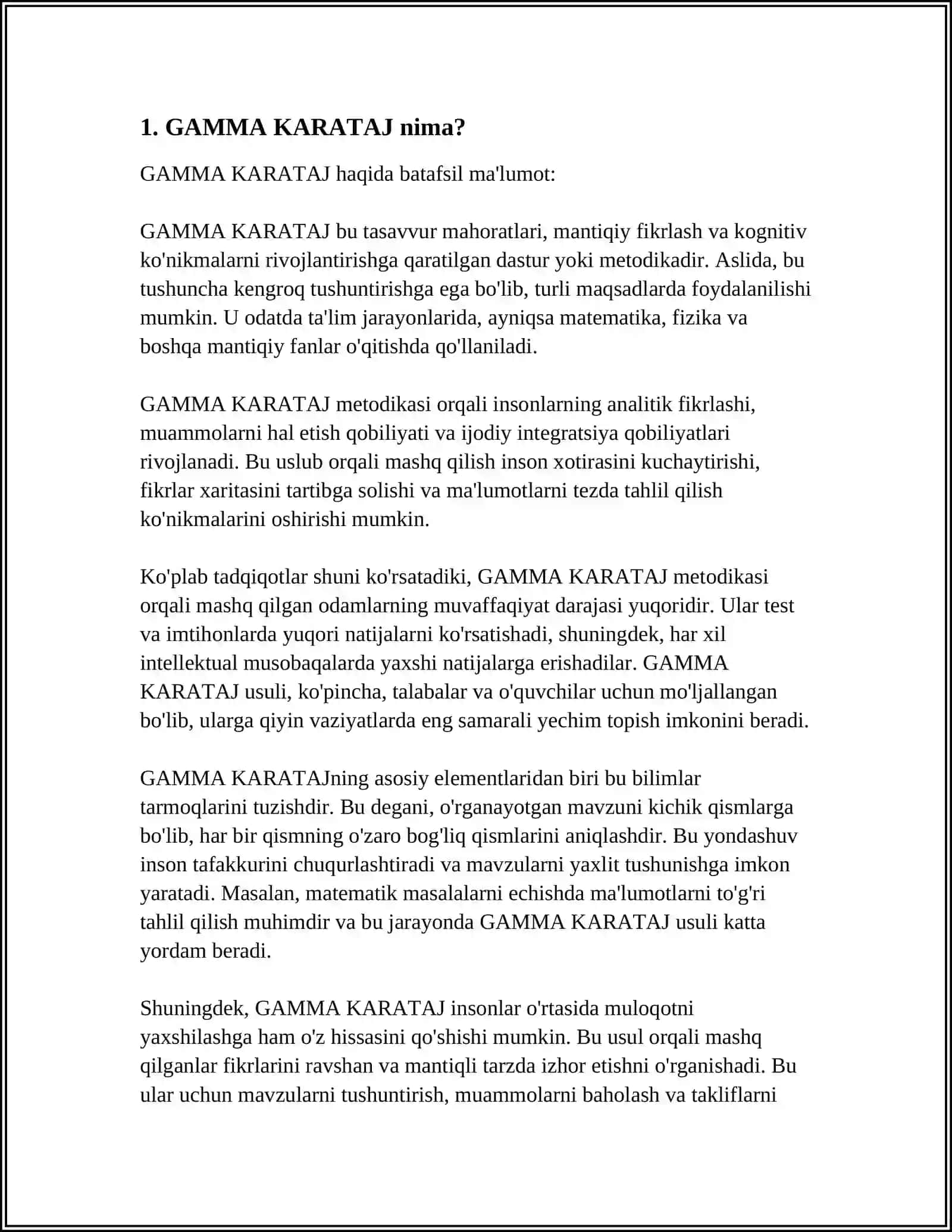 GAMMA KARATAJ 3