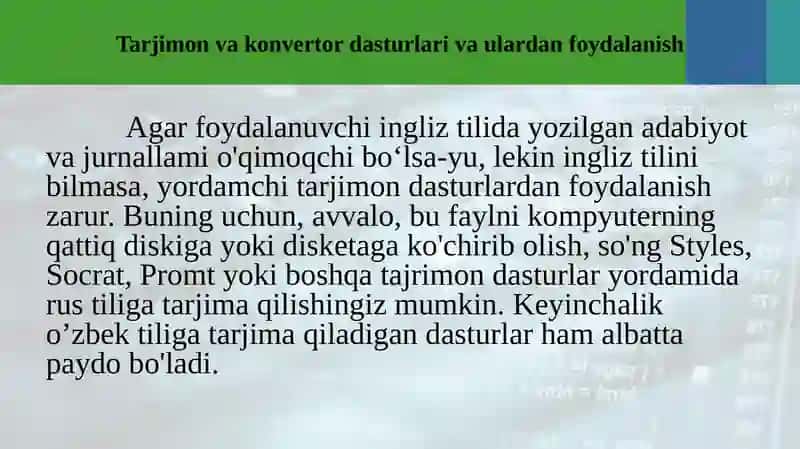 Tarjimon va konvertor dasturlari va ulardan foydalanish 3
