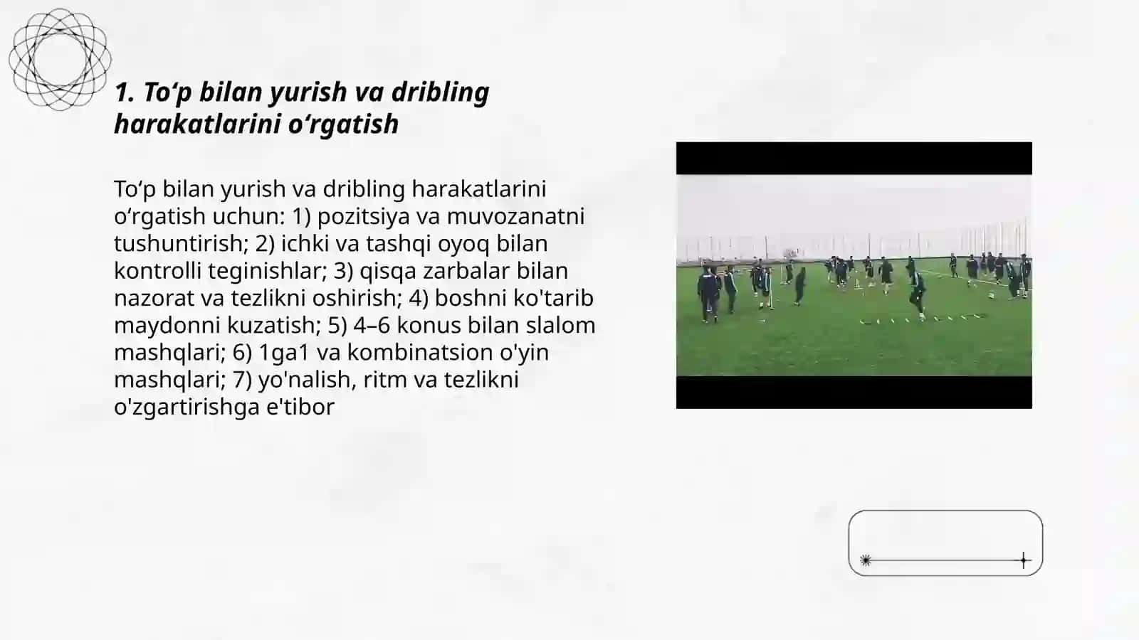 Futbol harakat oʻrgatish 3