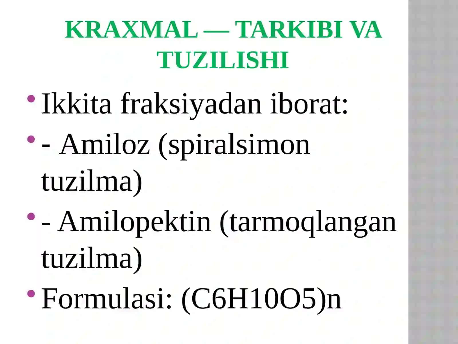 Polisaxaridlar: Kraxmal va Sellyuloza 3