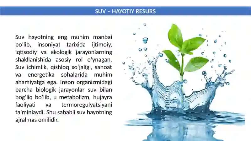 ICHIMLIK SUVI RESURSLARINITEJASHMUAMMOLARI 3