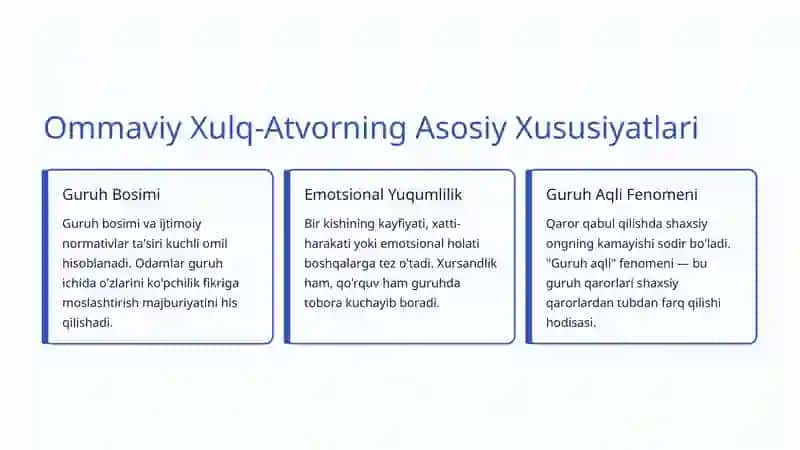 Ommaviy Xulq-Atvor 3