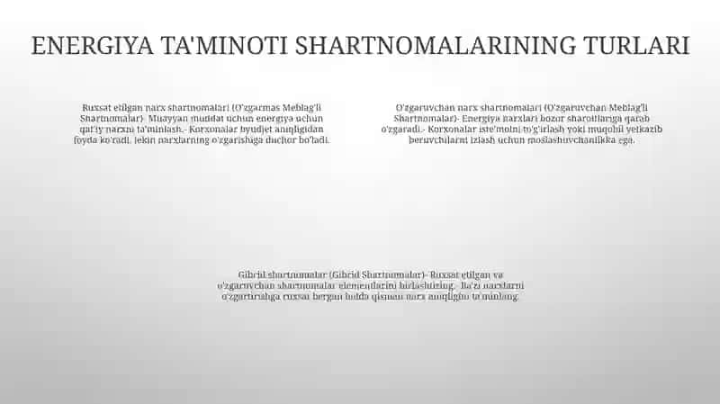 Energiya Taminoti Shartnomasi 3