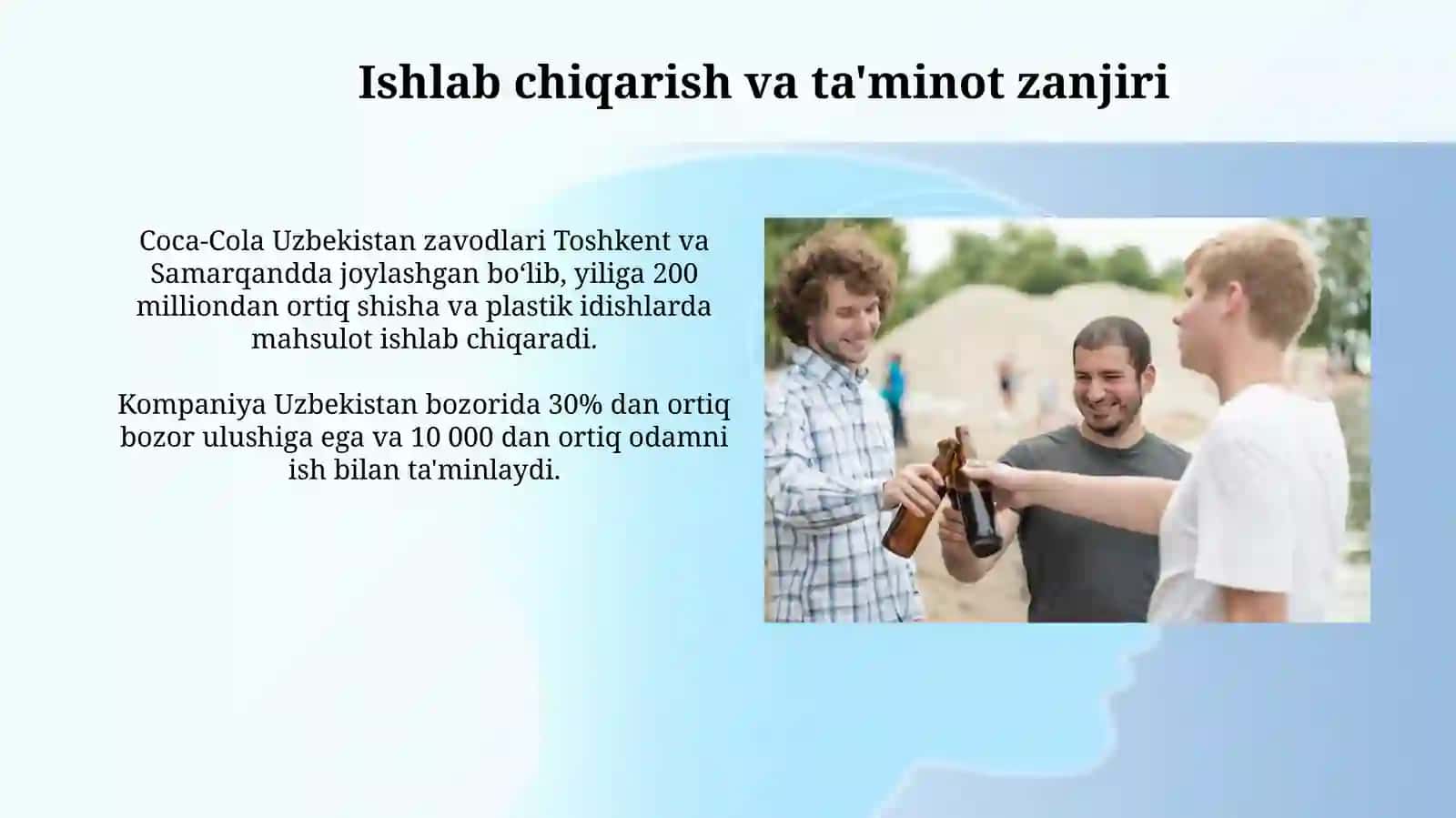 COCA-COLA BRENDI VA O'ZBEKISTONDAGI ULUSHI 3