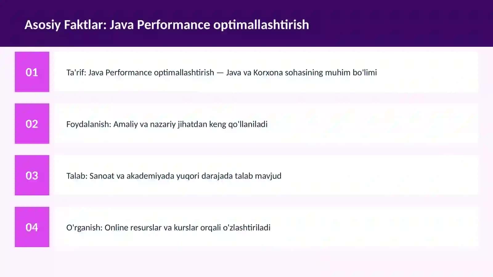 Java Performance optimallashtirish 3