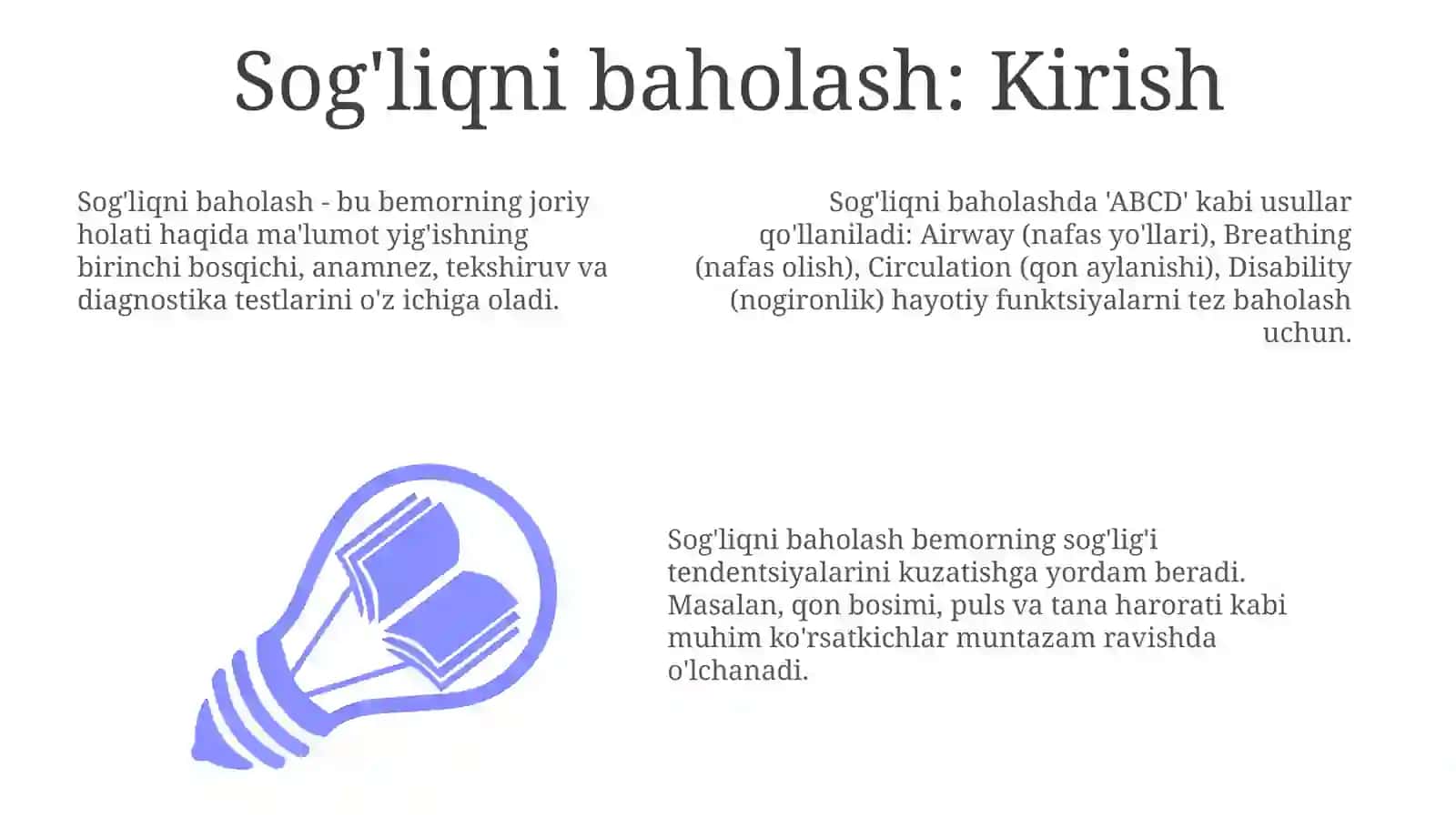 Salomatlik darajasini baxolash 3