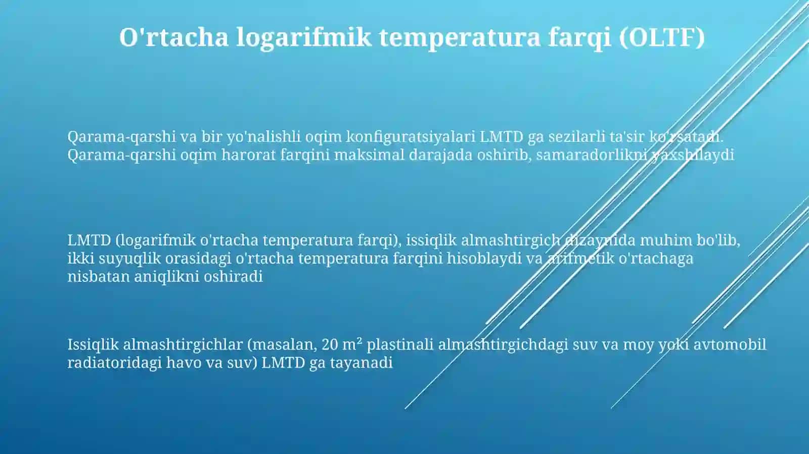 Issiqlik almashinuvchilar asoslari 3