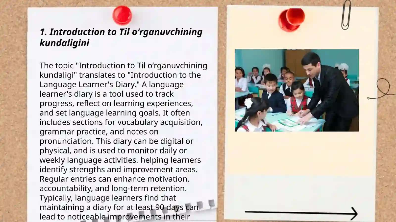 Introduction to Til oʻrganuvchining kundaligini 3
