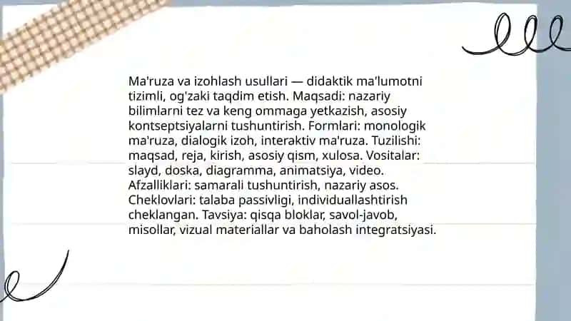 Ta'lim metodlari va vositalari 3