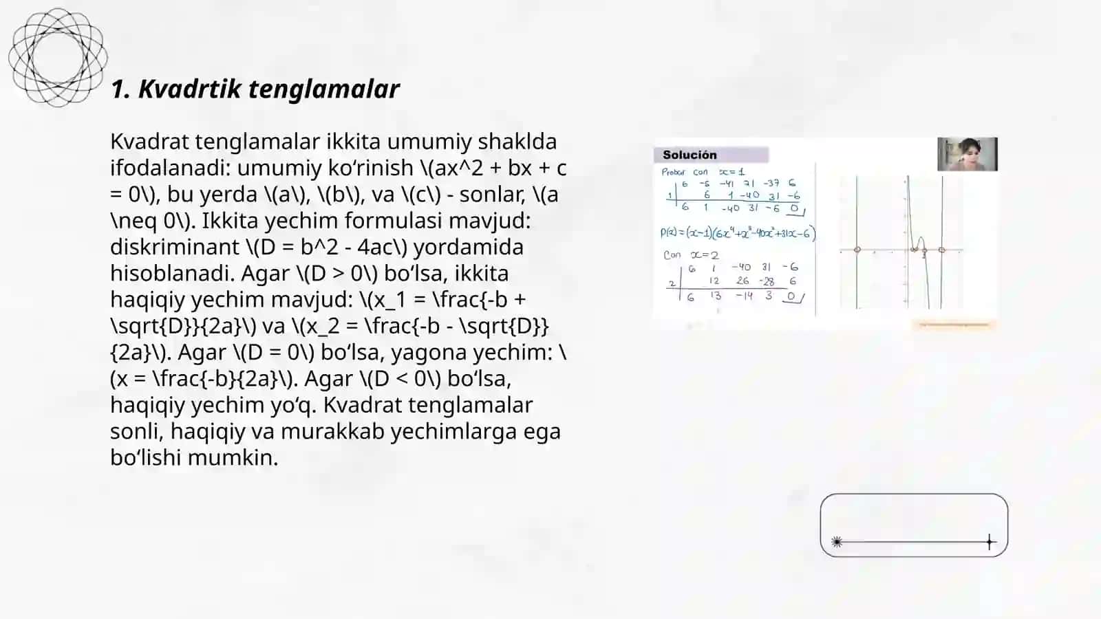 Algebraik tenglamalarning haqiqiy ildiizlarini ajratish 3