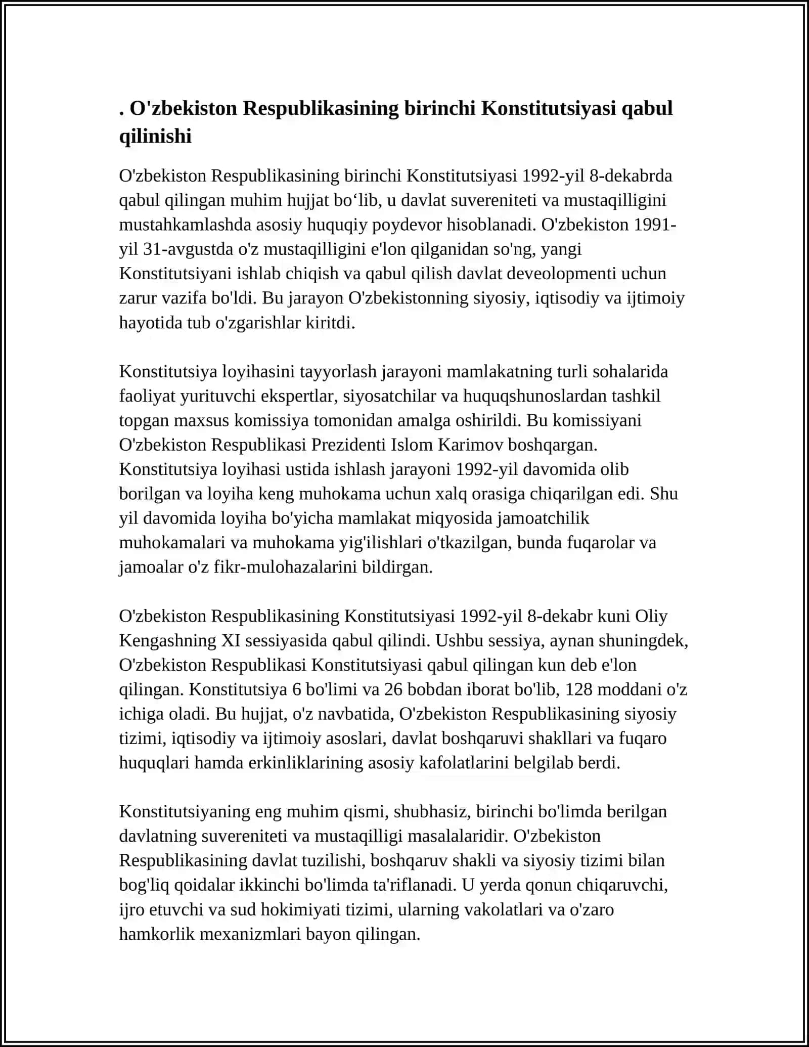 O'ZBEKISTON KONSTITUTSIYAVIY TARAQQIYOTINING ASOSIY BOSQICHLARI 3