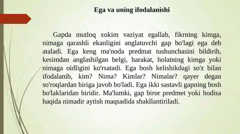 GAP BO'LAKLARI SANALMAYDIGAN BIRLIKLAR 3