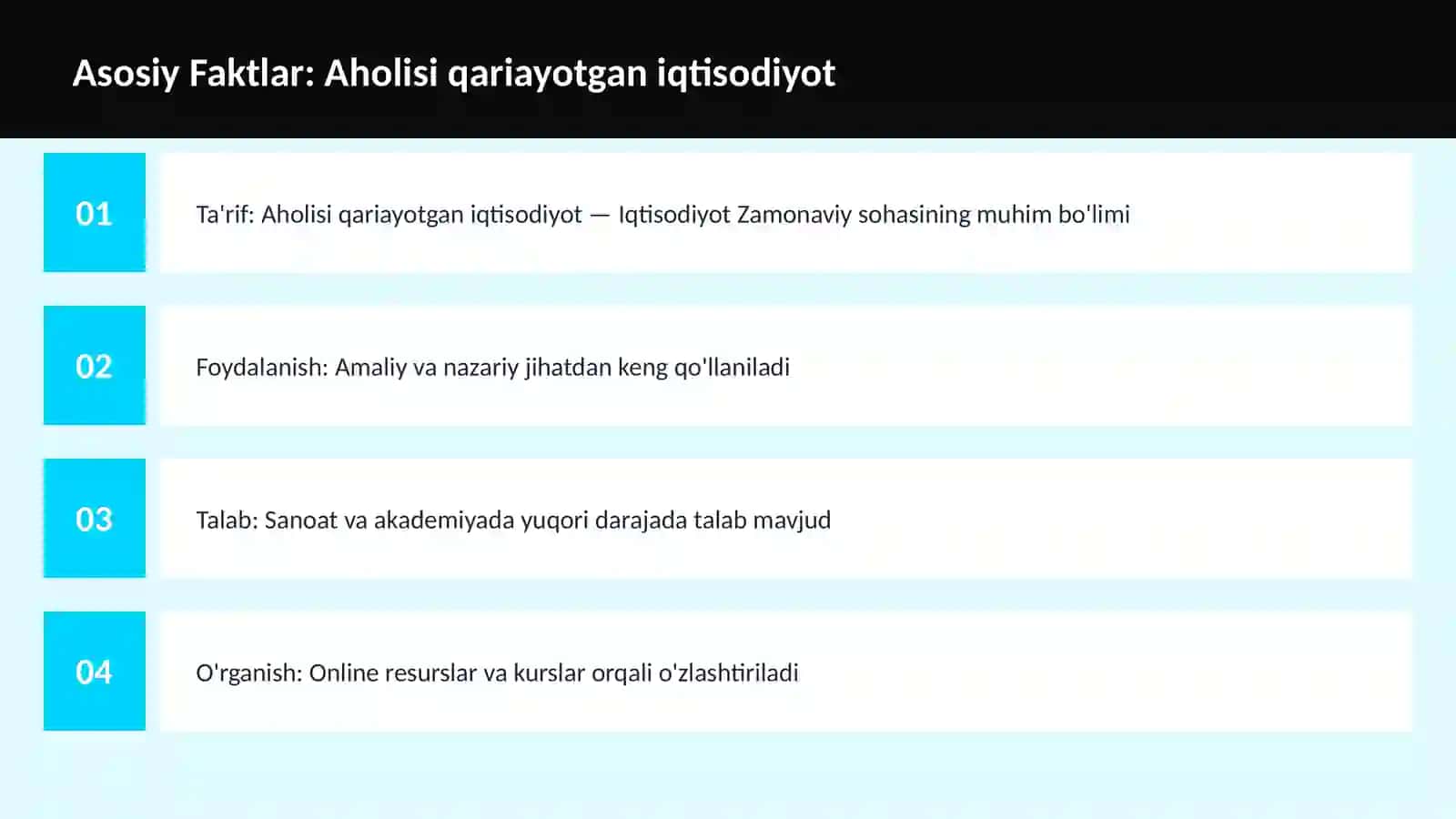 Aholisi qariayotgan iqtisodiyot 3