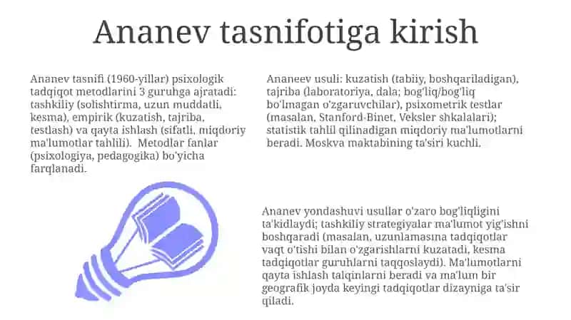Ananʼev boʻyicha metodlar klassifikatsiyasi 3
